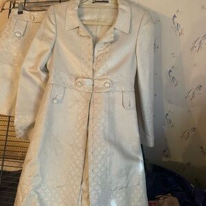 Gucci Elegant Jaquard Trench Coat & Skirt Set Women SS2006 sz 2 XS. IT 38